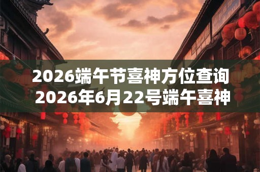 2026端午节喜神方位查询 2026年6月22号端午喜神位置