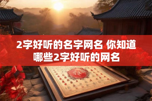 2字好听的名字网名 你知道哪些2字好听的网名