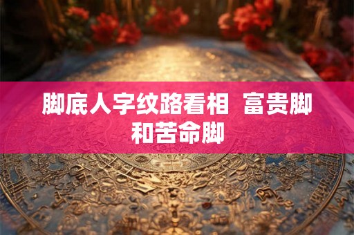 脚底人字纹路看相  富贵脚和苦命脚