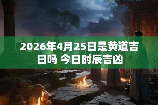 2026年4月25日是黄道吉日吗 今日时辰吉凶