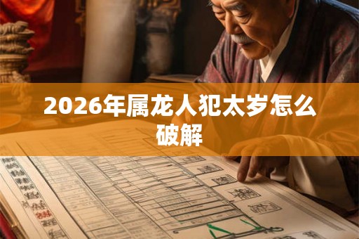 2026年属龙人犯太岁怎么破解