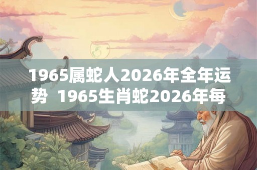 1965属蛇人2026年全年运势  1965生肖蛇2026年每月运势