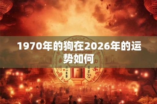 1970年的狗在2026年的运势如何 1970年的狗在2026年的运势如何