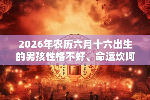 2026年农历六月十六出生的男孩性格不好、命运坎坷吗