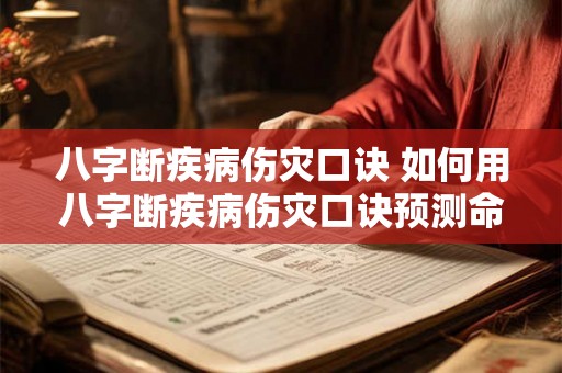 八字断疾病伤灾口诀 如何用八字断疾病伤灾口诀预测命运