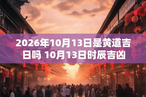 2026年10月13日是黄道吉日吗 10月13日时辰吉凶