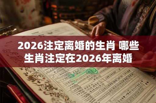 2026注定离婚的生肖 哪些生肖注定在2026年离婚 2026注定离婚的生肖 哪些生肖注定在2026年离婚