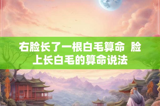 右脸长了一根白毛算命  脸上长白毛的算命说法