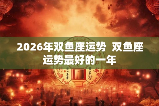 2026年双鱼座运势  双鱼座运势最好的一年