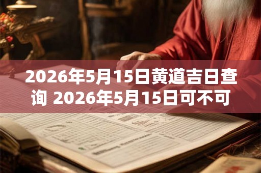 2026年5月15日黄道吉日查询 2026年5月15日可不可以选黄道吉日