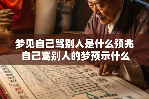 梦见自己骂别人是什么预兆 自己骂别人的梦预示什么