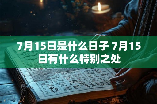 7月15日是什么日子 7月15日有什么特别之处