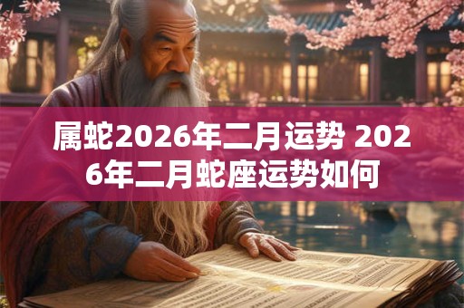 属蛇2026年二月运势 2026年二月蛇座运势如何