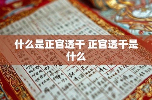 什么是正官透干 正官透干是什么
