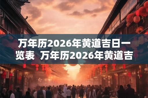 万年历2026年黄道吉日一览表  万年历2026年黄道吉日一览表