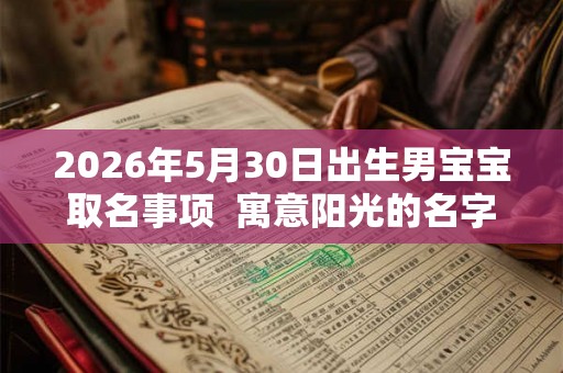 2026年5月30日出生男宝宝取名事项  寓意阳光的名字