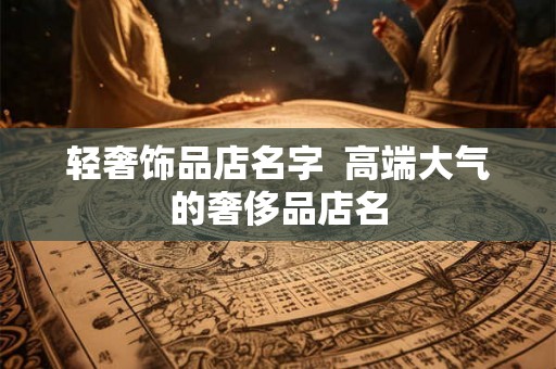 轻奢饰品店名字  高端大气的奢侈品店名