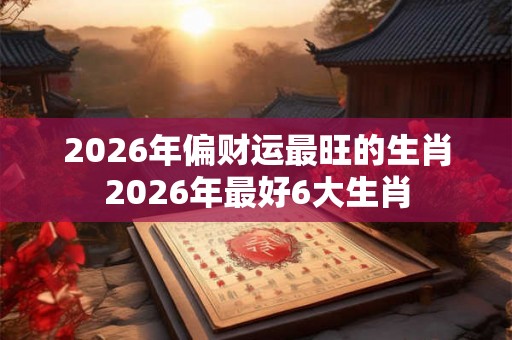 2026年偏财运最旺的生肖2026年最好6大生肖