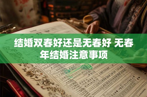 结婚双春好还是无春好 无春年结婚注意事项 结婚双春好还是无春好 无春年结婚注意事项