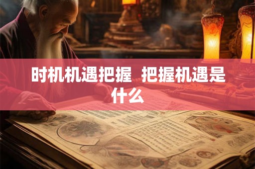 时机机遇把握  把握机遇是什么