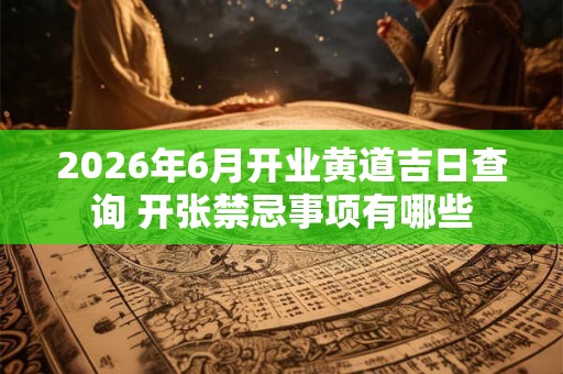 2026年6月开业黄道吉日查询 开张禁忌事项有哪些