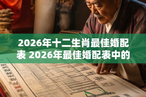 2026年十二生肖最佳婚配表 2026年最佳婚配表中的十二生肖顺序是怎样的 2026年十二生肖最佳婚配表 2026年最佳婚配表中的十二生肖顺序是怎样的