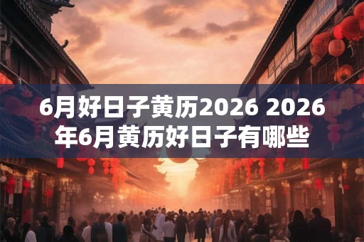 6月好日子黄历2026 2026年6月黄历好日子有哪些