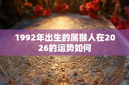 1992年出生的属猴人在2026的运势如何