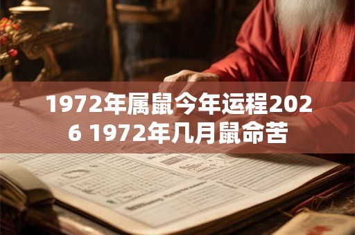1972年属鼠今年运程2026 1972年几月鼠命苦