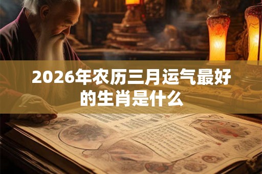 2026年农历三月运气最好的生肖是什么