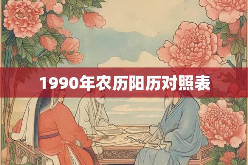 1990年农历阳历对照表