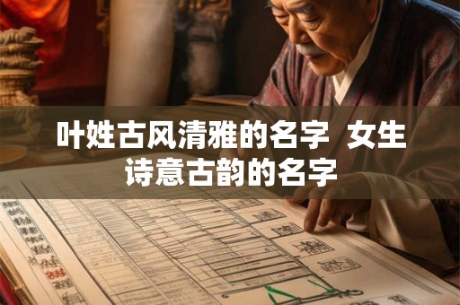 叶姓古风清雅的名字 女生诗意古韵的名字 叶姓古风清雅的名字 女生诗意古韵的名字
