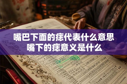 嘴巴下面的痣代表什么意思 嘴下的痣意义是什么 嘴巴下面的痣代表什么意思 嘴下的痣意义是什么