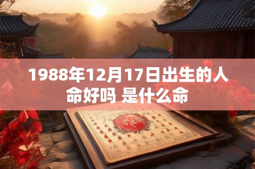 1988年12月17日出生的人命好吗 是什么命