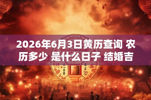 2026年6月3日黄历查询 农历多少 是什么日子 结婚吉时 2026年6月3日黄历查询 农历多少 是什么日子 结婚吉时