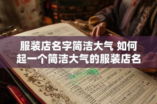 服装店名字简洁大气 如何起一个简洁大气的服装店名