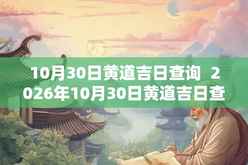 10月30日黄道吉日查询  2026年10月30日黄道吉日查询