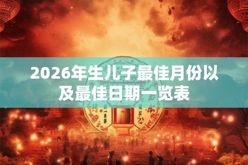 2026年生儿子最佳月份以及最佳日期一览表