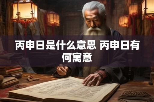 丙申日是什么意思 丙申日有何寓意