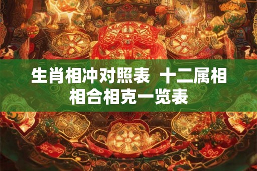 生肖相冲对照表  十二属相相合相克一览表