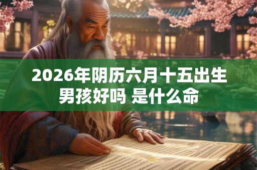 2026年阴历六月十五出生男孩好吗 是什么命