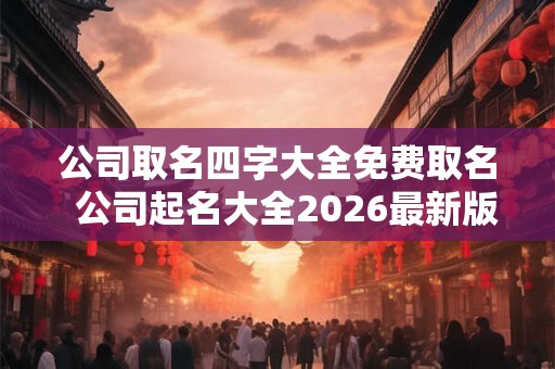 公司取名四字大全免费取名  公司起名大全2026最新版的四字