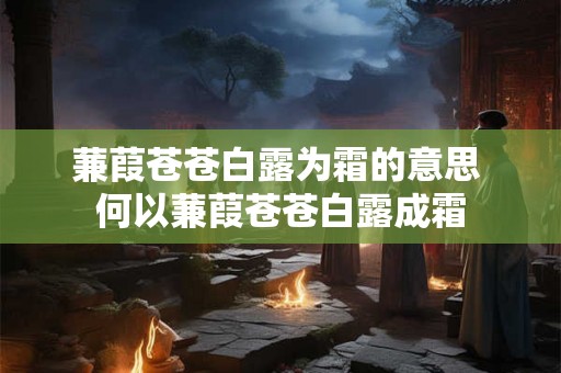 蒹葭苍苍白露为霜的意思 何以蒹葭苍苍白露成霜