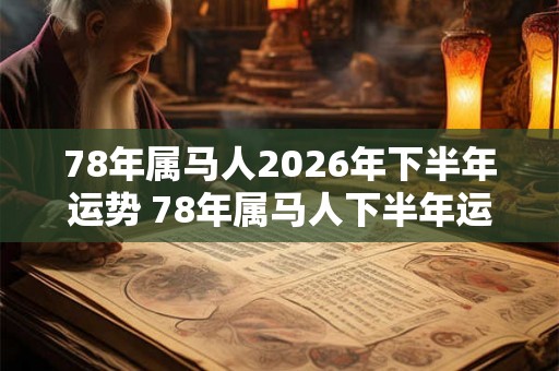 78年属马人2026年下半年运势 78年属马人下半年运气如何