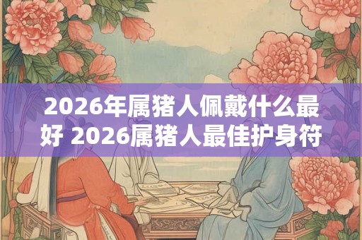 2026年属猪人佩戴什么最好 2026属猪人最佳护身符是什么