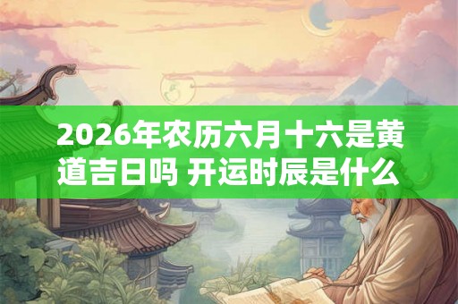 2026年农历六月十六是黄道吉日吗 开运时辰是什么 2026年农历六月十六是黄道吉日吗 开运时辰是什么
