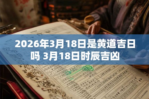 2026年3月18日是黄道吉日吗 3月18日时辰吉凶