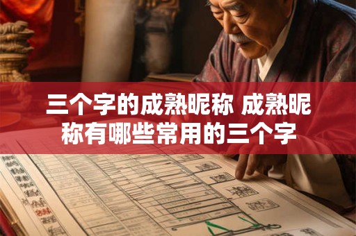 三个字的成熟昵称 成熟昵称有哪些常用的三个字