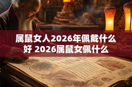 属鼠女人2026年佩戴什么好 2026属鼠女佩什么