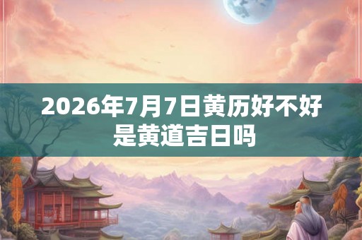 2026年7月7日黄历好不好 是黄道吉日吗